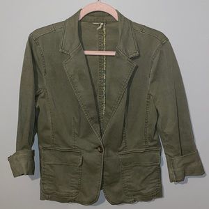 Green, Tailored Denim Jacket